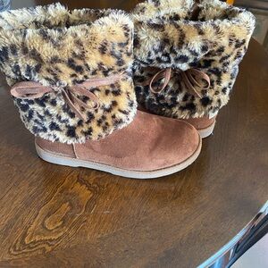 Makalu Kids Leopard Print Boots - Brown